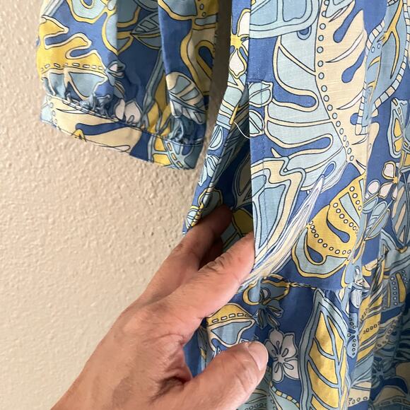 J.McLauglin leaf print linen Maxi dress - Picture 6 of 10